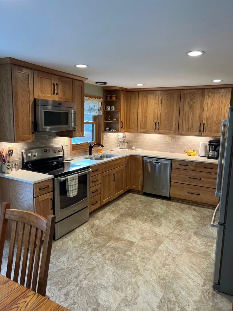 Luxury kitchen interior in light beige